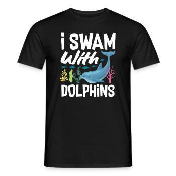 I swam with dolphins - Men's T-Shirt - black - Front - AI Model Male 178 light (178cm)