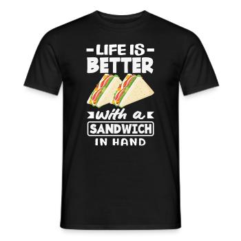 Sandwich Sandwich Snack Célébration - T-shirt homme - noir - Devant - AI Model Male 178 light (178cm)