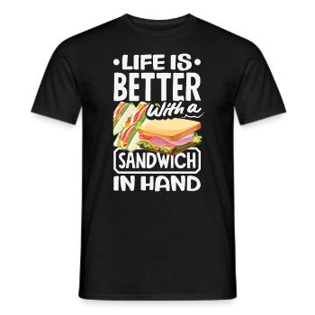 Sandwich Day Snack Celebration Sandwich - Men's T-Shirt - black - Front - AI Model Male 178 light (178cm)