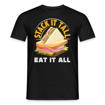 Sandwich Day Snack Celebration Sandwich - Men's T-Shirt - black - Front - AI Model Male 178 light (178cm)