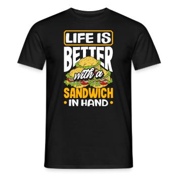 Sandwich Day Snack Celebration Sandwich - Men's T-Shirt - black - Front - AI Model Male 178 light (178cm)