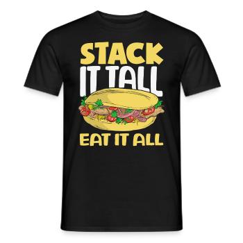 Sandwich Day Snack Celebration Sandwich - Men's T-Shirt - black - Front - AI Model Male 178 light (178cm)