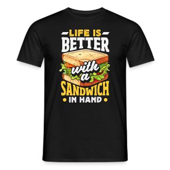 Sandwich Day Snack Celebration Sandwich - Men's T-Shirt - black - Front - AI Model Male 178 light (178cm)