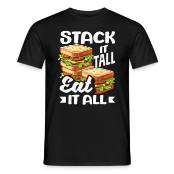 Sandwich Day Snack Celebration Sandwich - Men's T-Shirt - black - Front - AI Model Male 178 light (178cm)