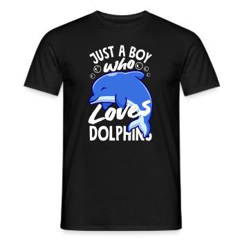Nur Ein Junge Der Delfine Liebt - Männer T-Shirt - Schwarz - Vorne - AI Model Male 178 light (178cm)