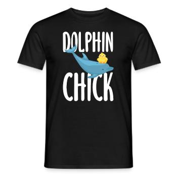 Dolphin Chick Friendship - Men's T-Shirt - black - Front - AI Model Male 178 light (178cm)