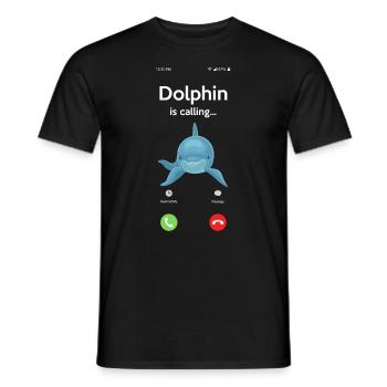 Delfin Ruft An Lustiges Tiermotiv - Männer T-Shirt - Schwarz - Vorne - AI Model Male 178 light (178cm)