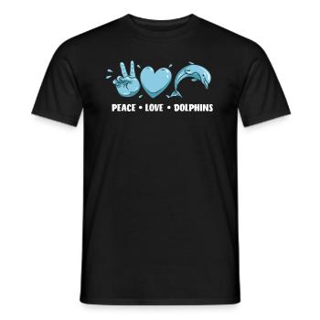 Peacefulness Dear Dolphins - Men's T-Shirt - black - Front - AI Model Male 178 light (178cm)