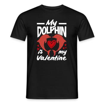 Mein Delfin Ist Mein Valentinstag - Männer T-Shirt - Schwarz - Vorne - AI Model Male 178 light (178cm)