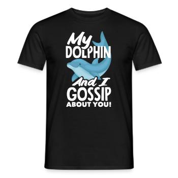 Mon dauphin et moi nous bavardons sur toi - T-shirt homme - noir - Devant - AI Model Male 178 light (178cm)