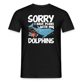 Désolé, j’ai des projets avec mes dauphins - T-shirt homme - noir - Devant - AI Model Male 178 light (178cm)