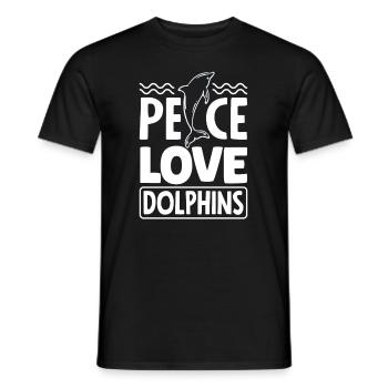 Peace Dear Dolphins - Men's T-Shirt - black - Front - AI Model Male 178 light (178cm)