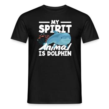 My spirit animal is dolphin - Men's T-Shirt - black - Front - AI Model Male 178 light (178cm)