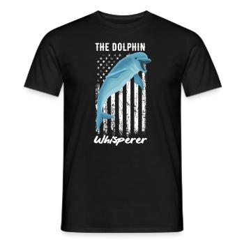 The dolphin whisperer for sea lovers - Men's T-Shirt - black - Front - AI Model Male 178 light (178cm)