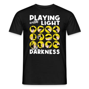 Hand Shadow Puppet Show Puppets - Men's T-Shirt - black - Front - AI Model Male 178 light (178cm)