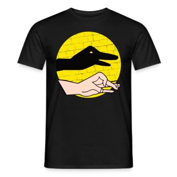 Hand Shadow Puppet Show Puppets - Men's T-Shirt - black - Front - AI Model Male 178 light (178cm)