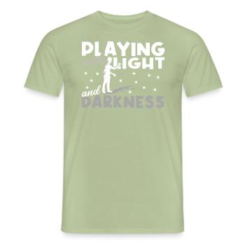 Hand Shadow Puppet Show Puppets - Men's T-Shirt - sage - Front - AI Model Male 178 light (178cm)