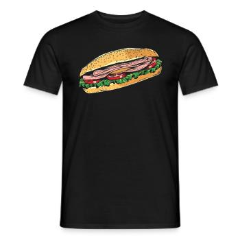 Sandwich Sandwich Snack Célébration - T-shirt homme - noir - Devant - AI Model Male 178 light (178cm)
