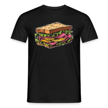 Sandwich Day Snack Celebration Sandwich - Men's T-Shirt - black - Front - AI Model Male 178 light (178cm)