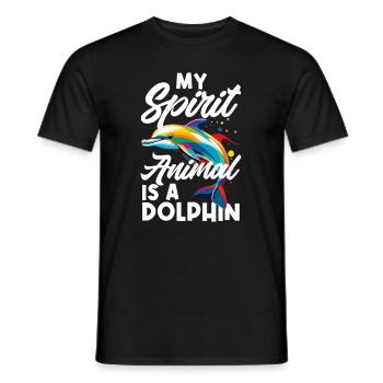 Mein Geisttier Ist Ein Delfin Buntes Design - Männer T-Shirt - Schwarz - Vorne - AI Model Male 178 light (178cm)