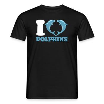 I Love Dolphins Graphic for Marine Animal Lovers - Men's T-Shirt - black - Front - AI Model Male 178 light (178cm)