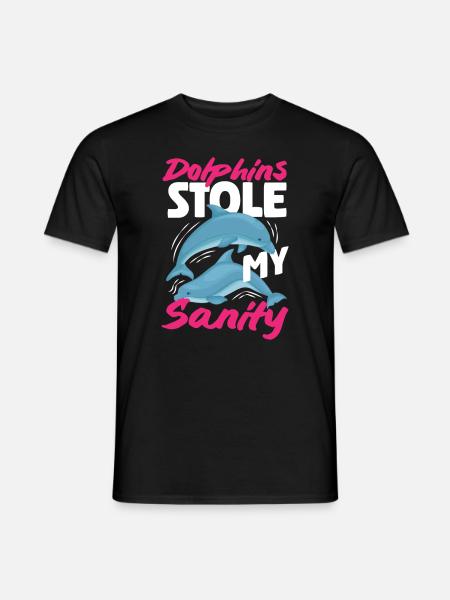 Dolphins stole my mind - Men's T-Shirt - black