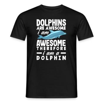 Dolphins are great, I'm great, so I'm - Men's T-Shirt - black - Front - AI Model Male 178 light (178cm)