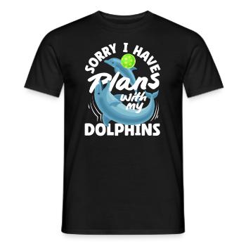 Entschuldigung, Ich Habe Pläne Mit Meinen Delfinen - Männer T-Shirt - Schwarz - Vorne - AI Model Male 178 light (178cm)