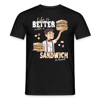 Sandwich Sandwich Snack Célébration - T-shirt homme - noir - Devant - AI Model Male 178 light (178cm)