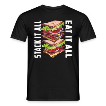 Sandwich Day Snack Celebration Sandwich - Men's T-Shirt - black - Front - AI Model Male 178 light (178cm)