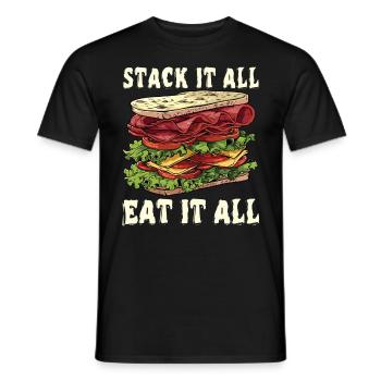 Sandwich Day Snack Celebration Sandwich - Men's T-Shirt - black - Front - AI Model Male 178 light (178cm)