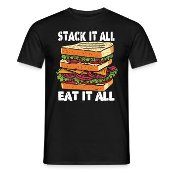 Sandwich Day Snack Celebration Sandwich - Men's T-Shirt - black - Front - AI Model Male 178 light (178cm)