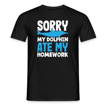 Entschuldigung Mein Delfin Hat Meine Hausaufgaben - Männer T-Shirt - Schwarz - Vorne - AI Model Male 178 light (178cm)