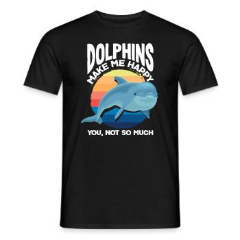 Delfine Machen Mich Glücklich, Du Nicht So Sehr - Männer T-Shirt - Schwarz - Vorne - AI Model Male 178 light (178cm)