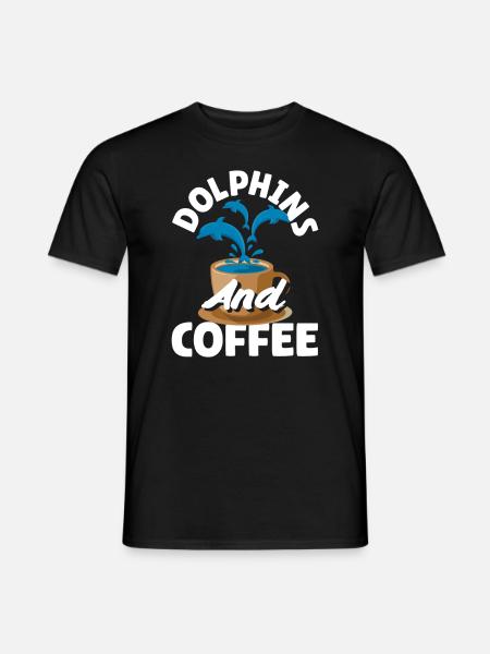 Dolphins and coffee lovers - Men's T-Shirt - black