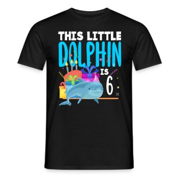 Ce petit dauphin a 6 6 ans - T-shirt homme - noir - Devant - AI Model Male 178 light (178cm)