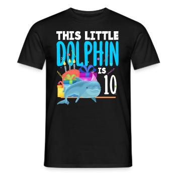Ce petit dauphin a 10 10 ans - T-shirt homme - noir - Devant - AI Model Male 178 light (178cm)