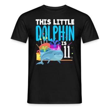 Ce petit dauphin a 11 11 ans - T-shirt homme - noir - Devant - AI Model Male 178 light (178cm)