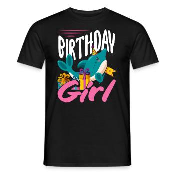 Dauphin Anniversaire Fille - T-shirt homme - noir - Devant - AI Model Male 178 light (178cm)