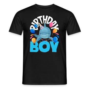 Dauphin - Enfant d’anniversaire - T-shirt homme - noir - Devant - AI Model Male 178 light (178cm)