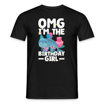 Dauphin Anniversaire Fille - T-shirt homme - noir - Devant - AI Model Male 178 light (178cm)