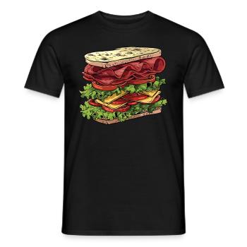Sandwich Day Snack Celebration Sandwich - Men's T-Shirt - black - Front - AI Model Male 178 light (178cm)