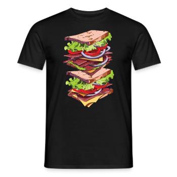 Sandwich Day Snack Celebration Sandwich - Men's T-Shirt - black - Front - AI Model Male 178 light (178cm)