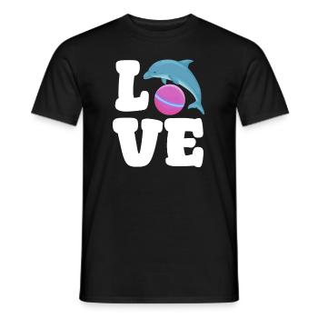 Liebe Delfin Mit Ball Niedlich Ozean - Männer T-Shirt - Schwarz - Vorne - AI Model Male 178 light (178cm)