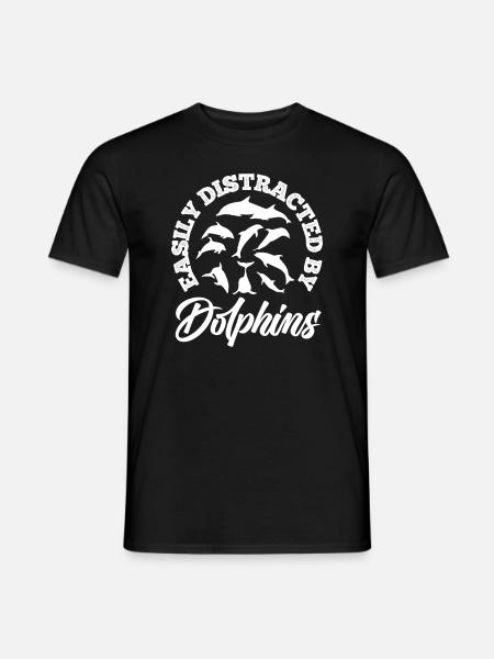Easily distracted by dolphins - Men's T-Shirt - black