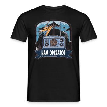 Proud amateur radio operator - Men's T-Shirt - black - Front - AI Model Male 178 light (178cm)