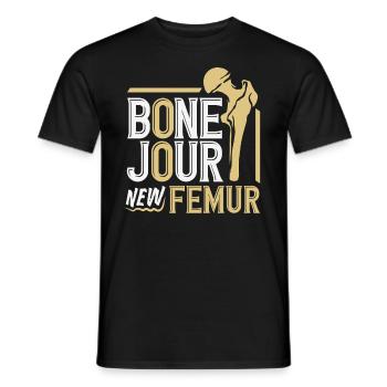 Reconstruction de la jambe Restauration - T-shirt homme - noir - Devant - AI Model Male 178 light (178cm)