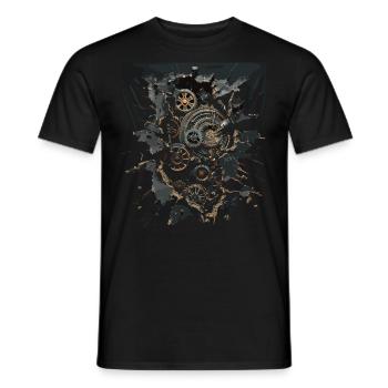Steam Punk Art Funky Steampunk - Men's T-Shirt - black - Front - AI Model Male 178 light (178cm)