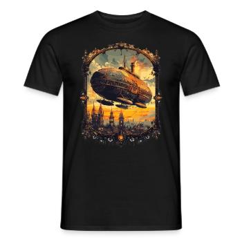 Steam Punk Art Funky Steampunk - Men's T-Shirt - black - Front - AI Model Male 178 light (178cm)