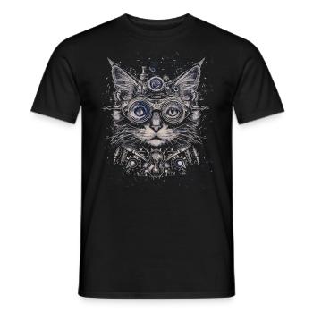 Steam Punk Art Funky Steampunk - Men's T-Shirt - black - Front - AI Model Male 178 light (178cm)